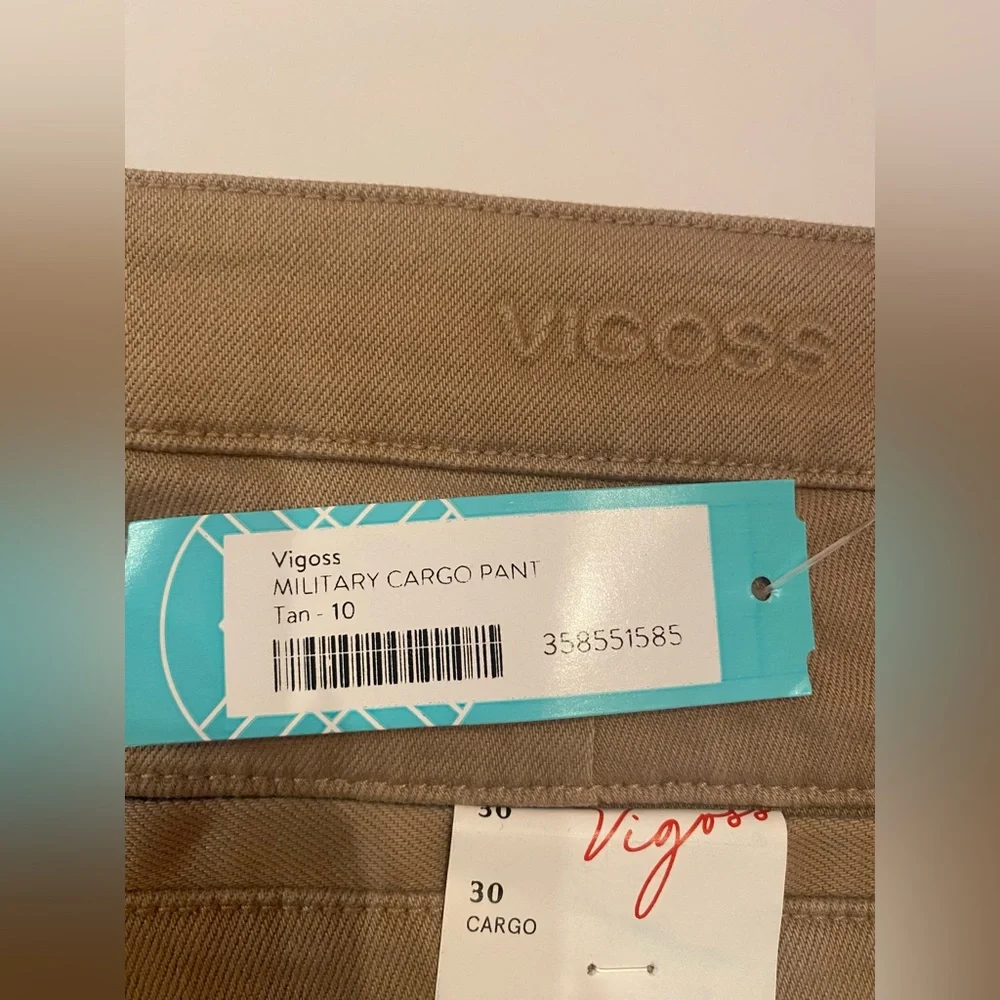 Vigoss Woman’s Military Cargo Jogger Pants Tan Size 10 / 30‎